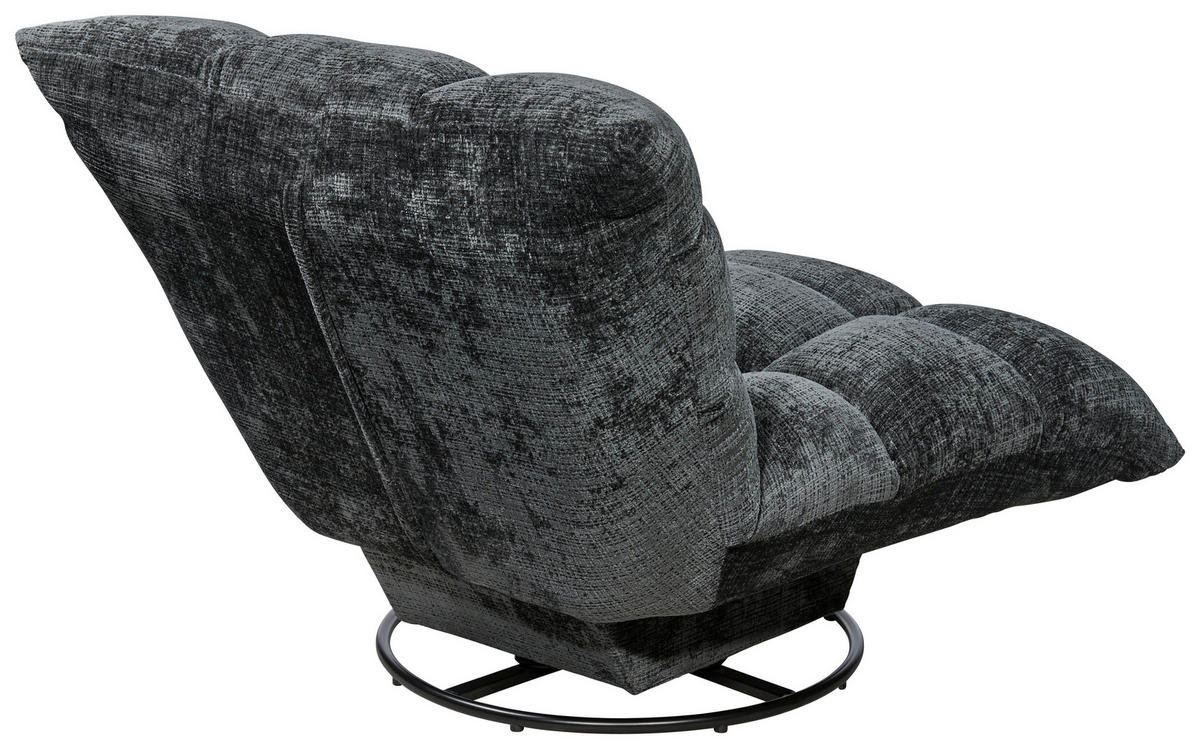 SESSEL in Chenille Schwarz  - Schwarz, MODERN, Textil/Metall (100/83/94cm) - Livetastic