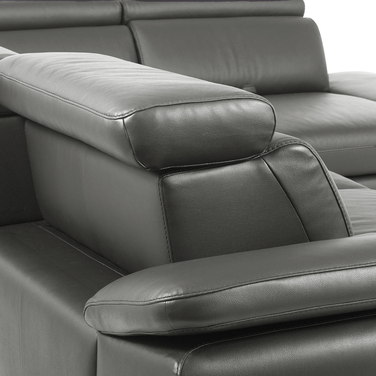 ECKSOFA  in Lederlook Echtleder Anthrazit  274/220 cm  - Anthrazit/Schwarz, Design, Leder/Textil (274/220cm) - Livetastic