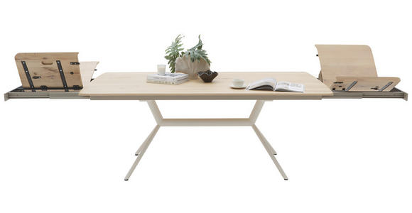ESSTISCH      - Eiche Bianco/Creme, Design, Holz/Metall (200/100/76cm) - Valnatura