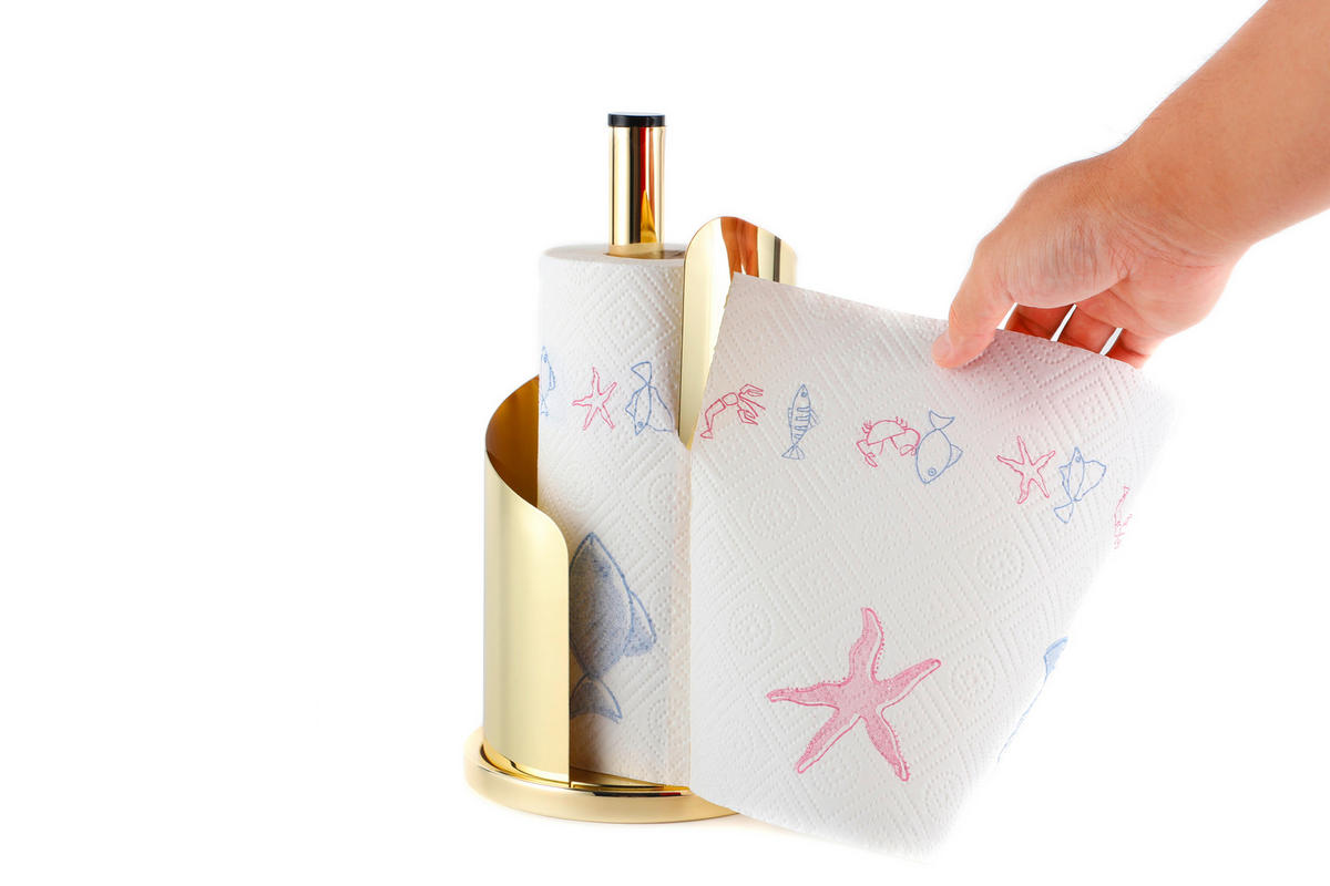 KÜCHENROLLENHALTER - Goldfarben, Basics, Metall (15,5/33cm) - Echtwerk