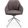 ARMLEHNSTUHL  in Aluminium Velours  - Taupe/Alufarben, Design, Textil/Metall (58/81,5-84,5/60cm) - Johann Jakob