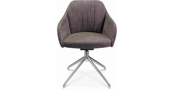 ARMLEHNSTUHL in Aluminium Velours - Taupe/Alufarben, Design, Textil/Metall (58/81,5-84,5/60cm) - Johann Jakob
