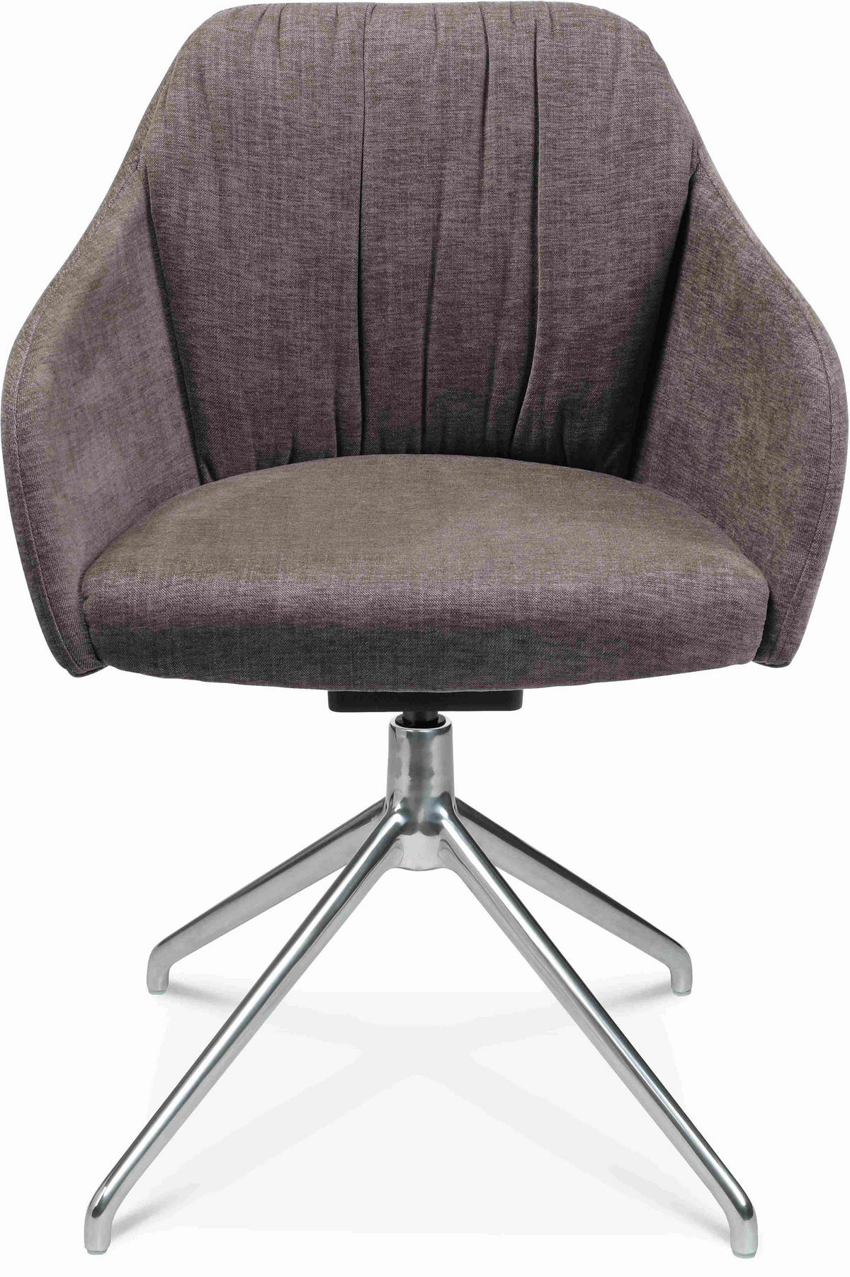 ARMLEHNSTUHL  in Aluminium Velours  - Taupe/Alufarben, Design, Textil/Metall (58/81,5-84,5/60cm) - Johann Jakob