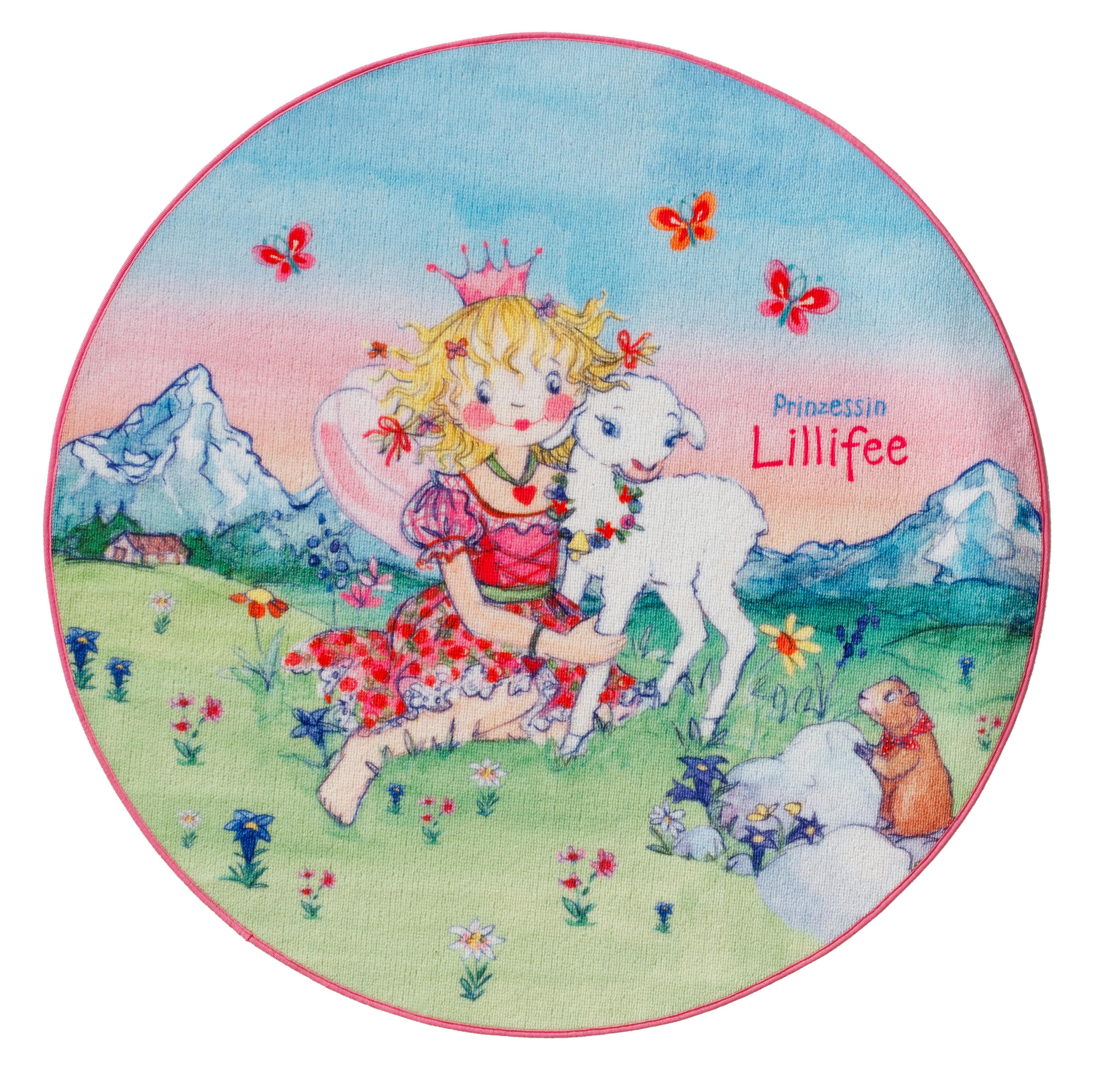 KINDERTEPPICH 100 cm Prinzessin Lillifee  - Hellgrün/Hellblau, Trend, Kunststoff/Textil (100cm)