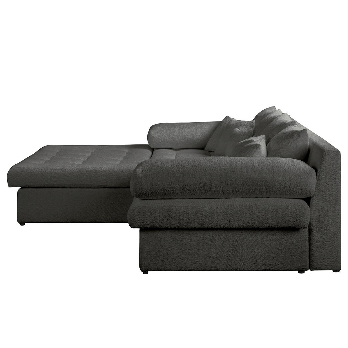 ECKSOFA Naomi in Chenille Anthrazit Rückenkissen  243/284 cm  - Anthrazit/Schwarz, Design, Kunststoff/Textil (243/284cm) - P & B