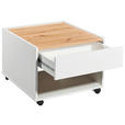 COUCHTISCH 60/60/45 cm quadratisch Weiß, Eiche Artisan  - Weiß/Eiche Artisan, KONVENTIONELL, Holzwerkstoff/Kunststoff (60/60/45cm) - Carryhome