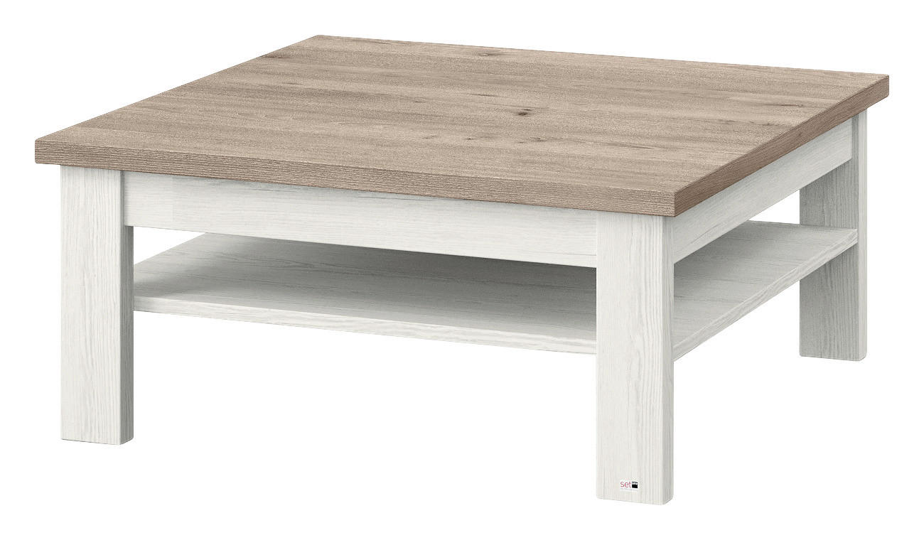 COUCHTISCH rechteckig Weiß, Eichefarben - Eichefarben/Weiß, Design (90/90/40cm) - SetOne by Musterring
