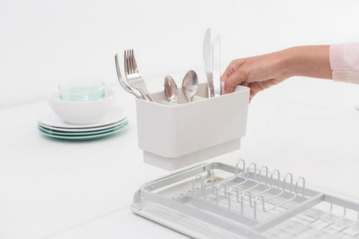 ODKAPÁVACÍ PODLOŽKA NA NÁDOBÍ - šedá, Design, kov/plast (20/12,6/46,3cm) - Brabantia