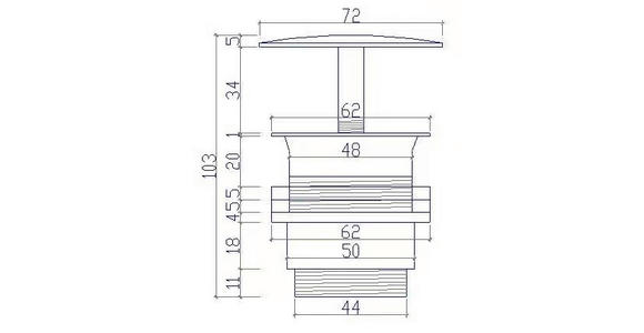 ABLAUFVENTIL 16/17/16 cm  - Chromfarben, Basics, Metall (16/17/16cm) - Xora