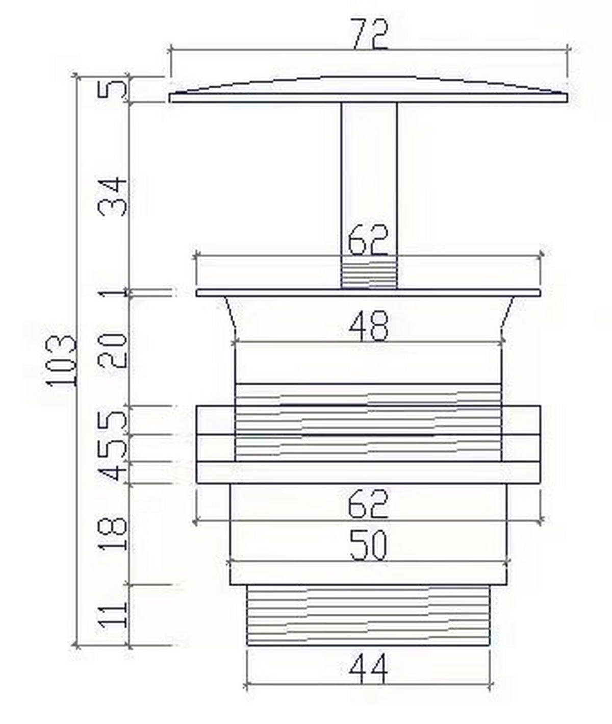 ABLAUFVENTIL  - Chromfarben, Basics, Metall (16/17/16cm) - Xora