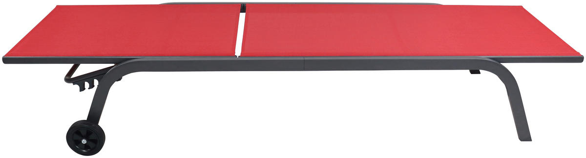 GARTENLIEGE 32/58/192 cm  - Rot, MODERN, Kunststoff/Textil (32/58/192cm) - Ambia Garden