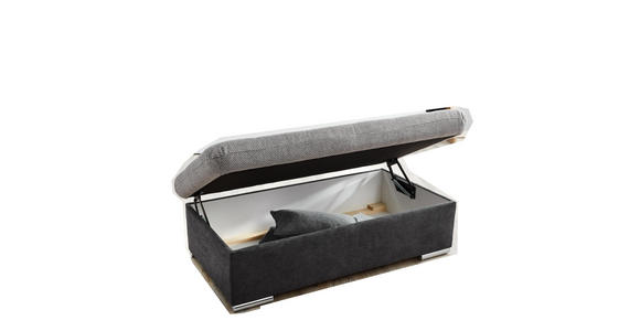 HOCKER Hellgrau, Dunkelgrau - Dunkelgrau/Silberfarben, Design, Textil/Metall (138/45/74cm) - Cantus
