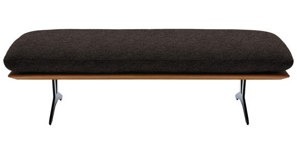HOCKERBANK in Holz, Textil Dunkelbraun - Dunkelbraun/Schwarz, Design, Holz/Textil (150/43/60cm) - Dieter Knoll