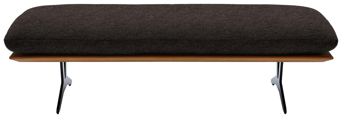 HOCKERBANK in Holz, Textil Dunkelbraun  - Dunkelbraun/Schwarz, Design, Holz/Textil (150/43/60cm) - Dieter Knoll