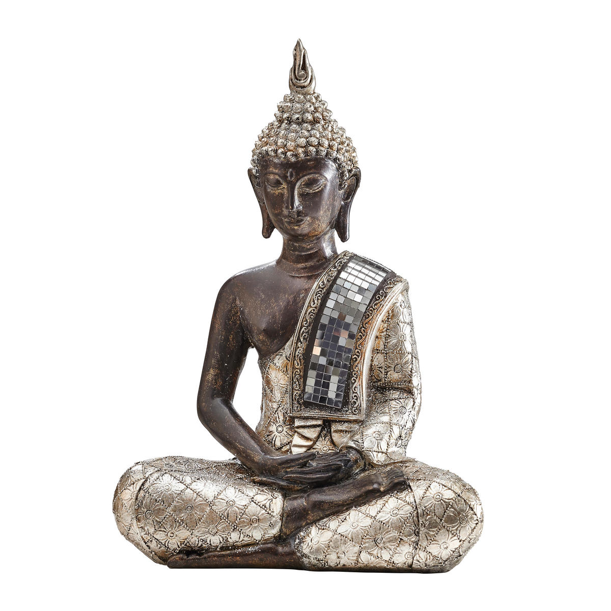BUDDHA - barvy stříbra/barvy zlata, Lifestyle, plast (26,5/36/15cm) - Ambia Home