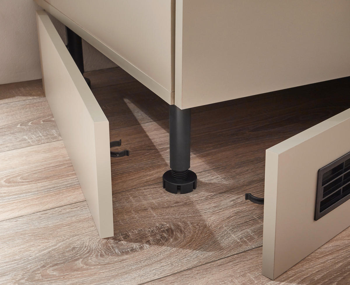 KÜCHENBLOCK 280 cm   in Seidengrau  - Eichefarben/Seidengrau, Trend, Holzwerkstoff/Metall (280cm) - P & B