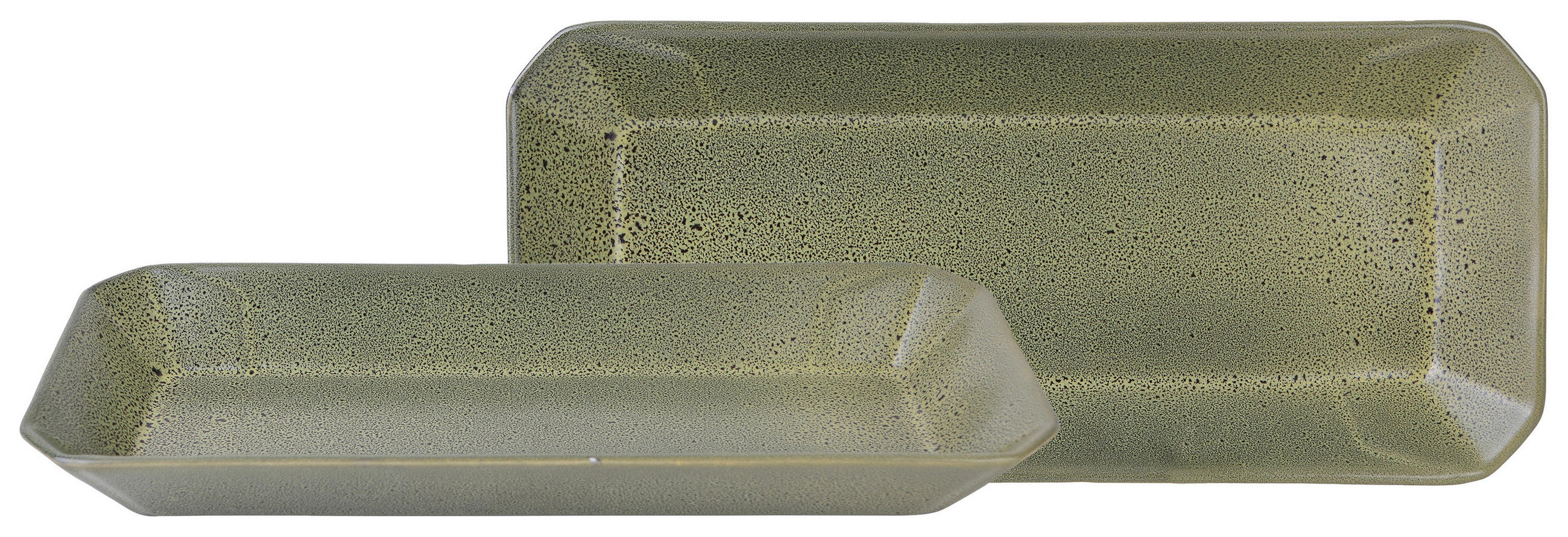 SERVIERSCHALENSET 2-teilig Streat Food  30/13 cm  - Grün, Basics, Keramik (13/30cm) - Creatable