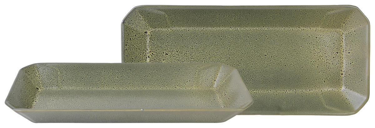SERVIERSCHALENSET 2-teilig Streat Food   - Grün, Basics, Keramik (13/30cm) - Creatable