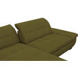 ECKSOFA in Mikrofaser Grün 198/290 cm - Schwarz/Grün, Design, Textil/Metall (198/290cm) - Xora