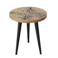 PRÍRUČNÝ STOLÍK, mangové drevo, hnedá, čierna - hnedá/čierna, Basics, kov/drevo (30/30cm)