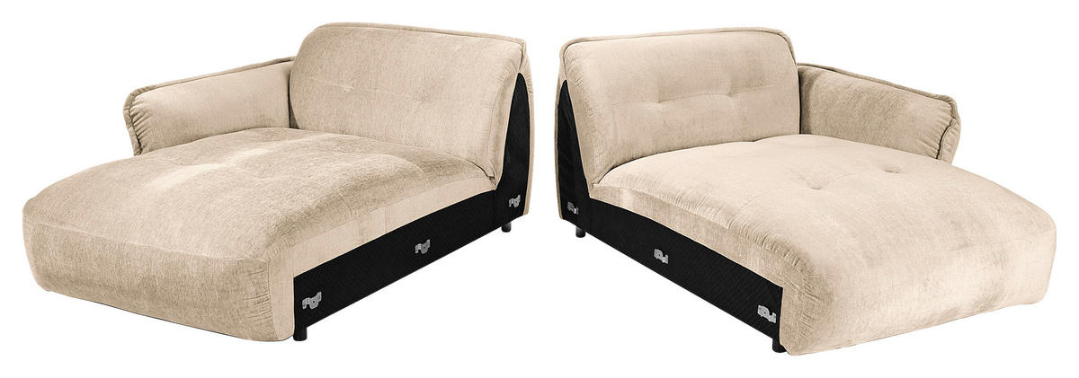 BIGSOFA in Chenille Creme  - Creme/Schwarz, Modern, Kunststoff/Textil (285/87/184cm) - Trendmanufaktur