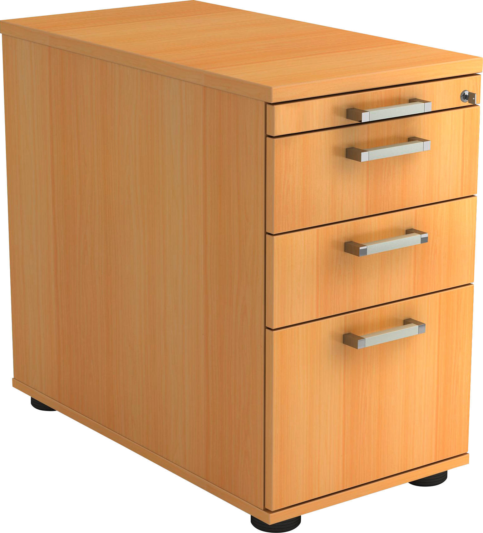 ANSTELLCONTAINER Buchefarben  - Chromfarben/Buchefarben, KONVENTIONELL, Holzwerkstoff/Kunststoff (42,8/72-76/80cm) - Venda
