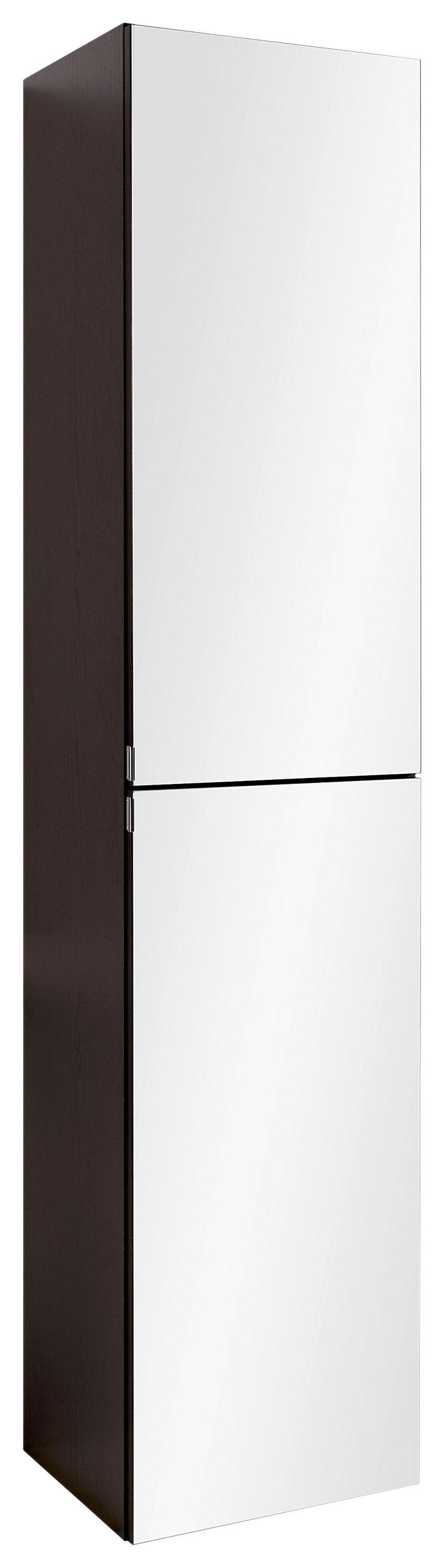 HOCHSCHRANK 40/180/35 cm  - Chromfarben/Graphitfarben, KONVENTIONELL, Glas/Holzwerkstoff (40/180/35cm) - Xora