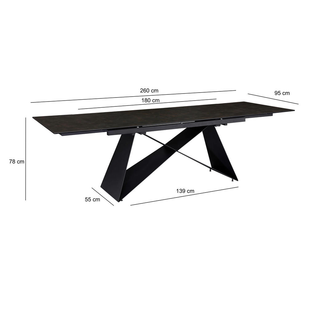 Thumbnail - Mid.you Esstisch, Schwarz, Keramik, rechteckig, eckig, 95x78x180 cm, ausziehbar, Esszimmer, Tische, Esstische, Esstische...
