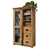 VITRINE in massiv Mangoholz Naturfarben  - Naturfarben, KONVENTIONELL, Glas/Holz (100/175/45cm) - Livetastic