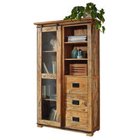 VITRINE in massiv Mangoholz Naturfarben  - Naturfarben, KONVENTIONELL, Glas/Holz (100/175/45cm) - Livetastic
