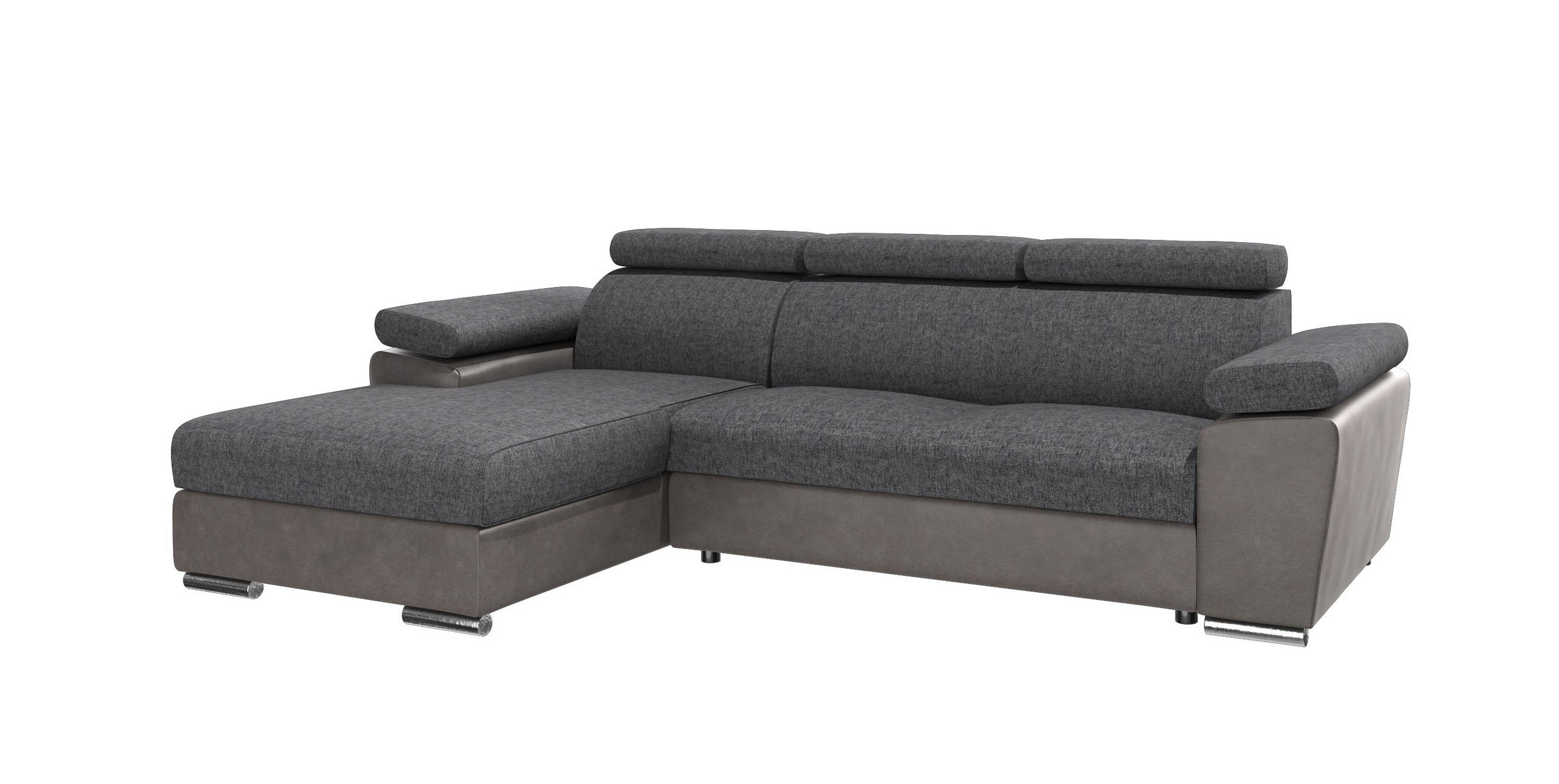 SJEDEĆA GARNITURA drvo, tekstil  sivo-smeđa   - sivo-smeđa, Moderno, drvo/tekstil (170/275cm) - Hom`in