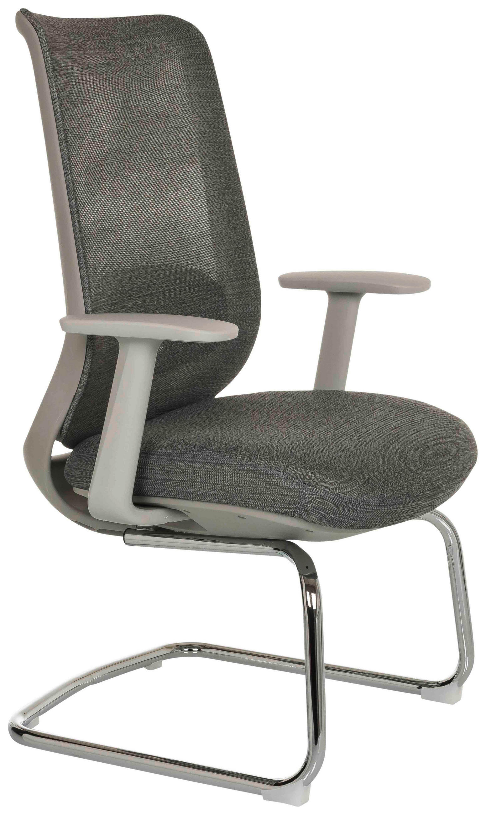 BESÖKSSTOL  i grå  - silver/grå, Modern, metall/textil (67/99/60cm) - MID.YOU