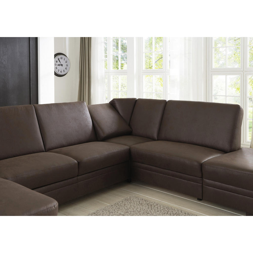 Thumbnail - Beldomo System Wohnlandschaft, Braun, Textil, 6-Sitzer, Ottomane rechts, Ottomane links, nicht einzeln stellbar, U-Form,...