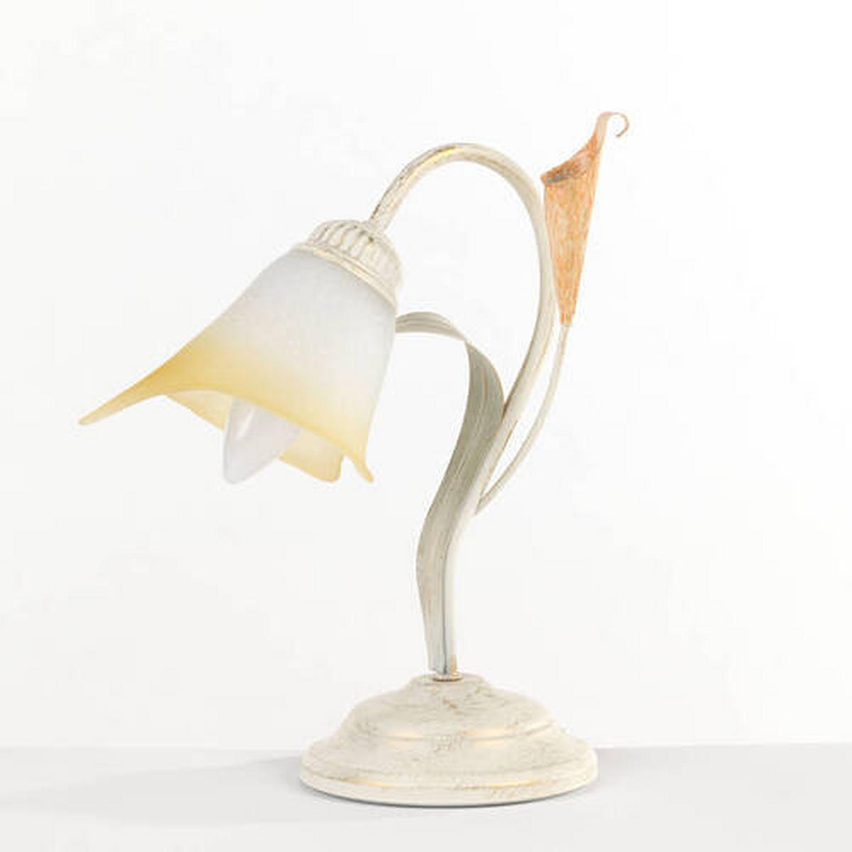 STOLNÁ LAMPA, E14, 25/31 cm  - biela, Natur, kov (25/31cm)