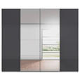 SCHWEBETÜRENSCHRANK 271/235/68 cm 4-türig Grau, Hellgrau  - Chromfarben/Hellgrau, Design, Glas/Holzwerkstoff (271/235/68cm) - Novel