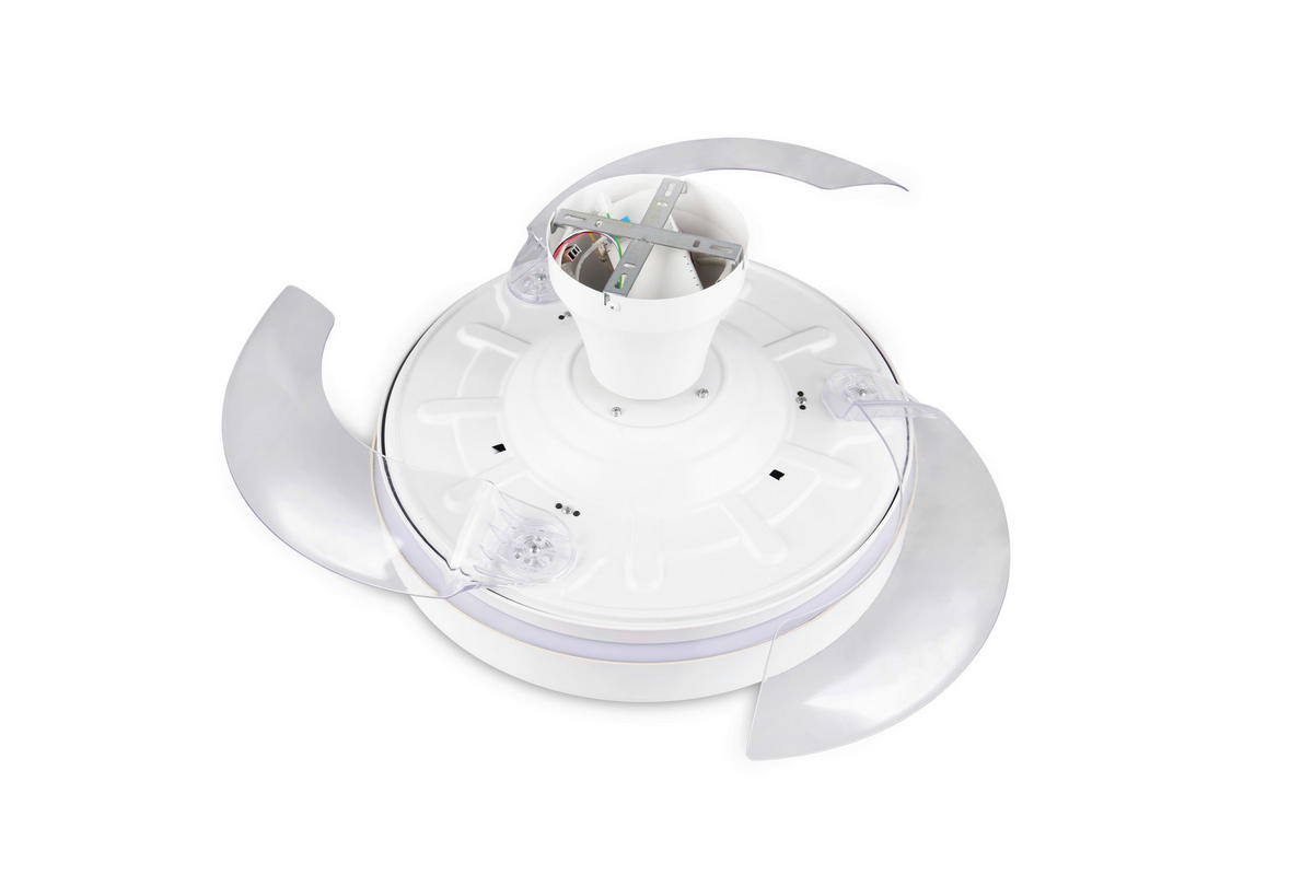 DECKENVENTILATOR - Klar/Weiß, Design, Kunststoff/Metall (49.5/29cm)