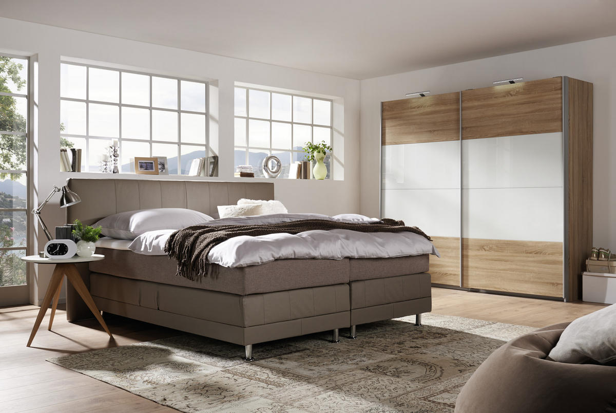  SCHWEBETÜRENSCHRANK 226/210/62 cm 2-türig  - Weiss/Alufarben, Konventionell, Glas/Holzwerkstoff (226/210/62cm) - Xora