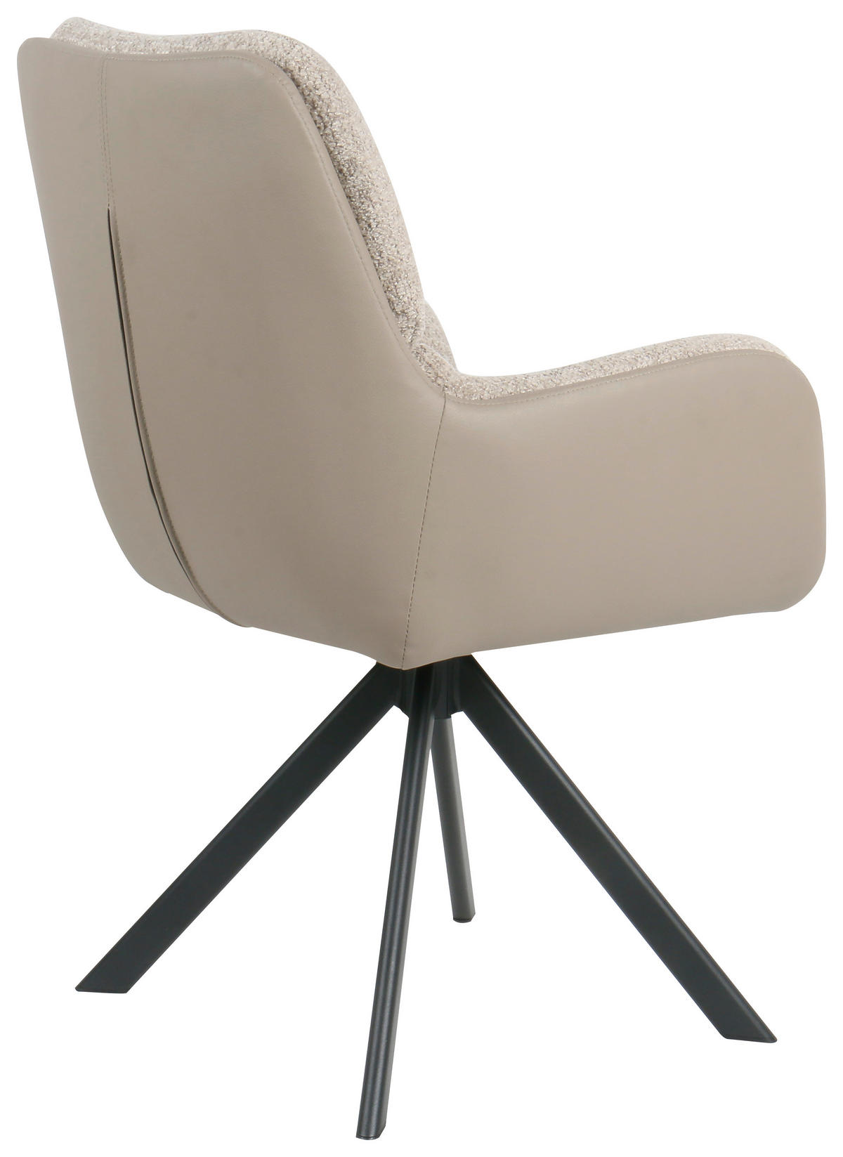 ARMLEHNSTUHL Eisen Webstoff  - Schwarz/Grau, Modern, Textil/Metall (61/91/65cm) - MID.YOU