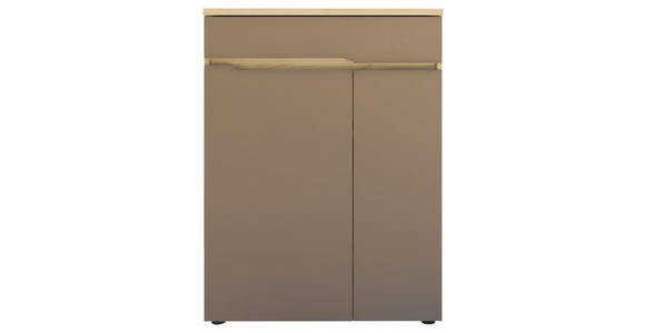 SCHUHSCHRANK 80/107/38 cm  - Taupe/Eichefarben, Design, Holzwerkstoff/Kunststoff (80/107/38cm) - Voleo