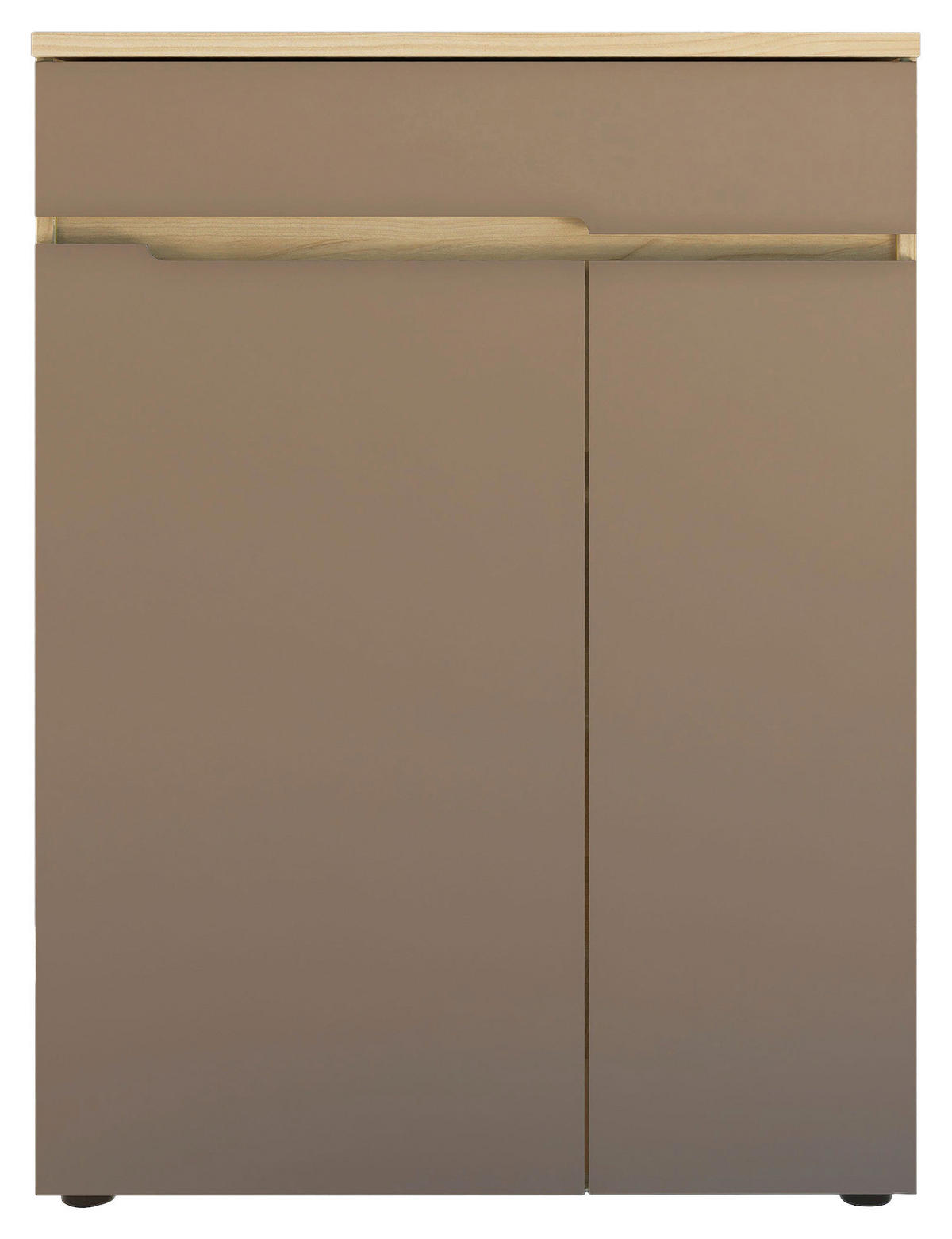 SKRINKA NA TOPÁNKY, taupe, farba duba, 80/107/38 cm - čierna/farba duba, Design, kompozitné drevo (80/107/38cm) - Voleo