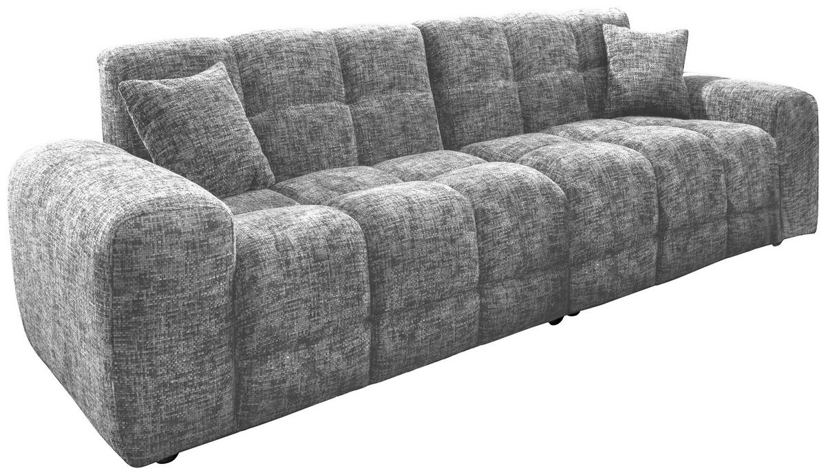 VIERSITZER-SOFA in Struktur Silberfarben  - Silberfarben/Schwarz, MODERN, Kunststoff/Textil (300/87/120cm) - Livetastic