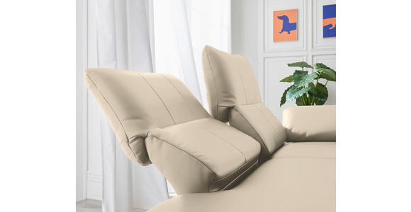 RÉCAMIERE in Echtleder Creme - Chromfarben/Creme, Design, Leder/Metall (209/85-109/95-16cm) - Dieter Knoll