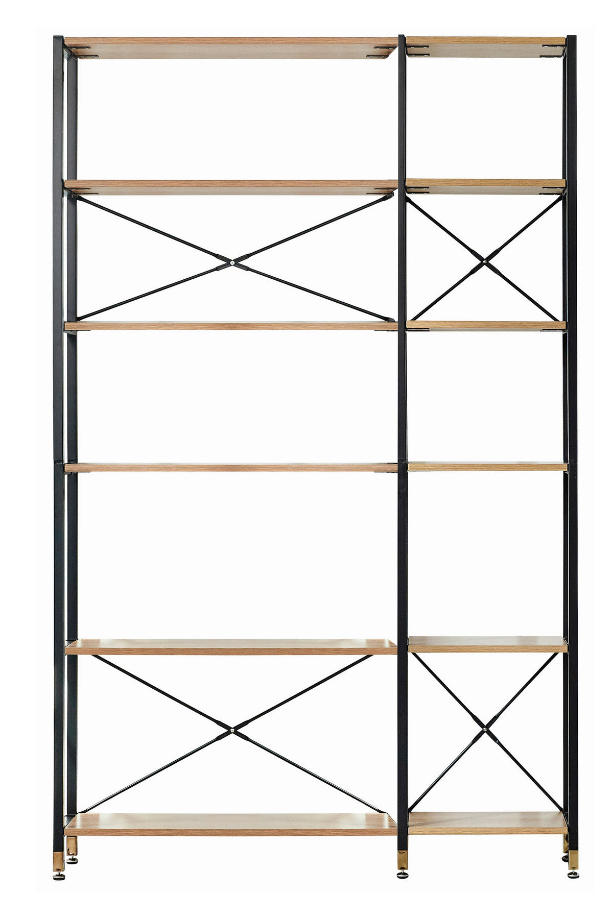 REGAL Naturfarben, Schwarz  - Schwarz/Naturfarben, Design, Holzwerkstoff/Metall (127,50/210/30cm) - Livetastic