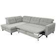 ECKSOFA in Webstoff Hellgrau  216/297 cm  - Hellgrau/Schwarz, Design, Holz/Textil (216/297cm) - Xora