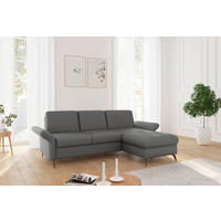ECKSOFA ROCHELLE E Dunkelgrau Flachgewebe  - Dunkelgrau/Schwarz, KONVENTIONELL, Textil/Metall (251/164cm) - Sit & More