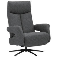 RELAXSESSEL Webstoff Relaxfunktion    - Anthrazit/Schwarz, Design, Textil/Metall (74/105/82cm) - Welnova
