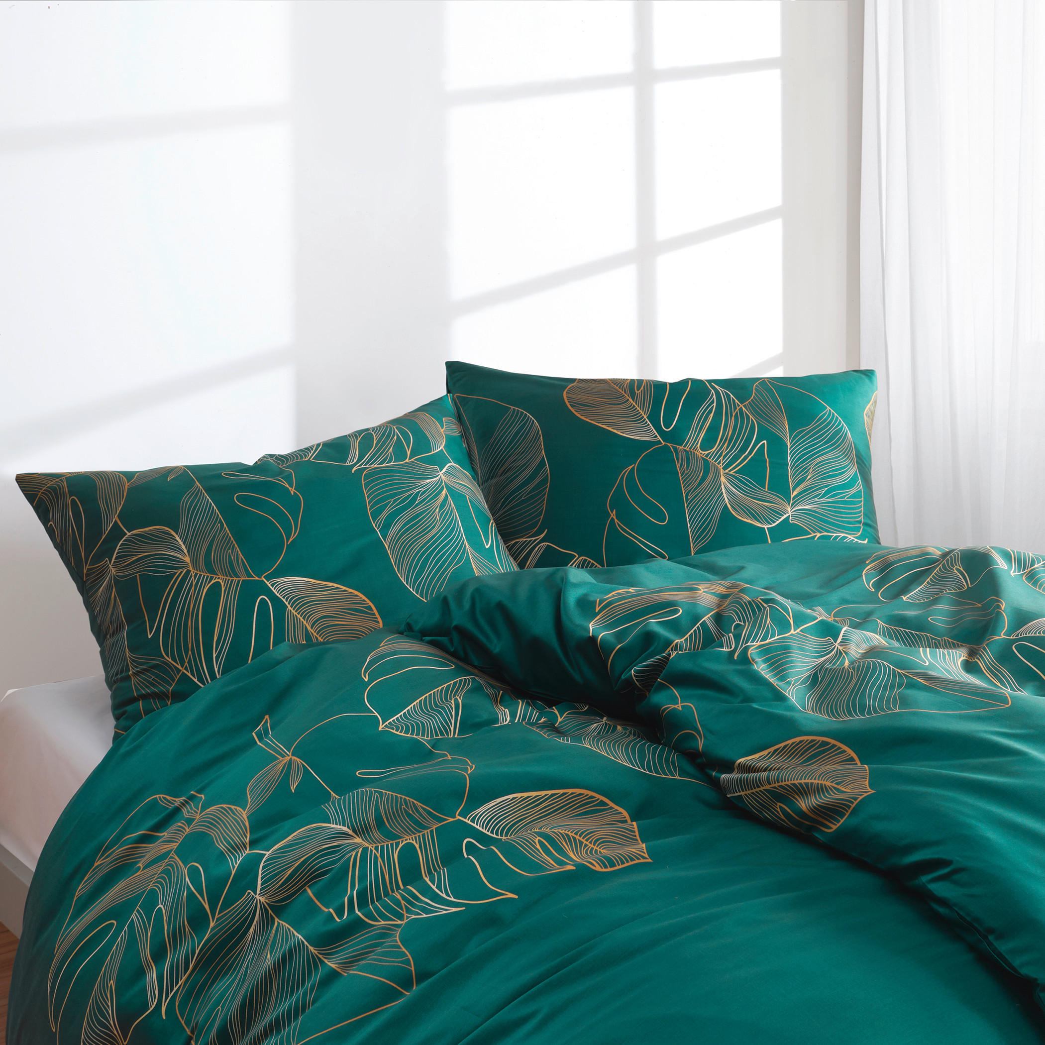 BETTWÄSCHE Satin 140/220 cm  - Smaragdgrün, Basics, Textil (140/220cm) - Florella