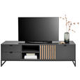LOWBOARD  in 177,1/52,6/40 cm  - Schwarz/Graphitfarben, MODERN, Holzwerkstoff/Metall (177,1/52,6/40cm) - Voleo