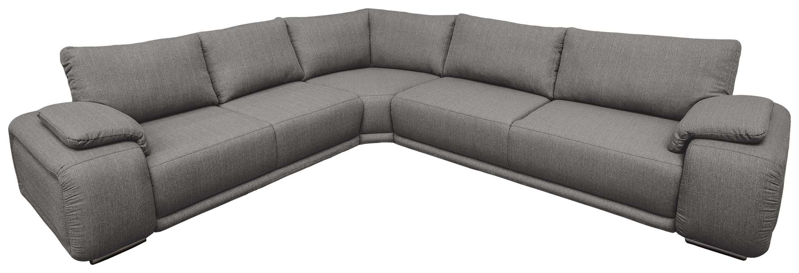 ECKSOFA Grau Struktur  - Chromfarben/Grau, KONVENTIONELL, Textil/Metall (310/280cm) - Carryhome