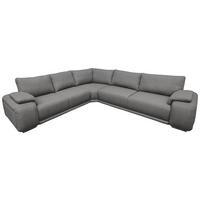 ECKSOFA Grau Struktur  - Chromfarben/Grau, KONVENTIONELL, Textil/Metall (310/280cm) - Carryhome